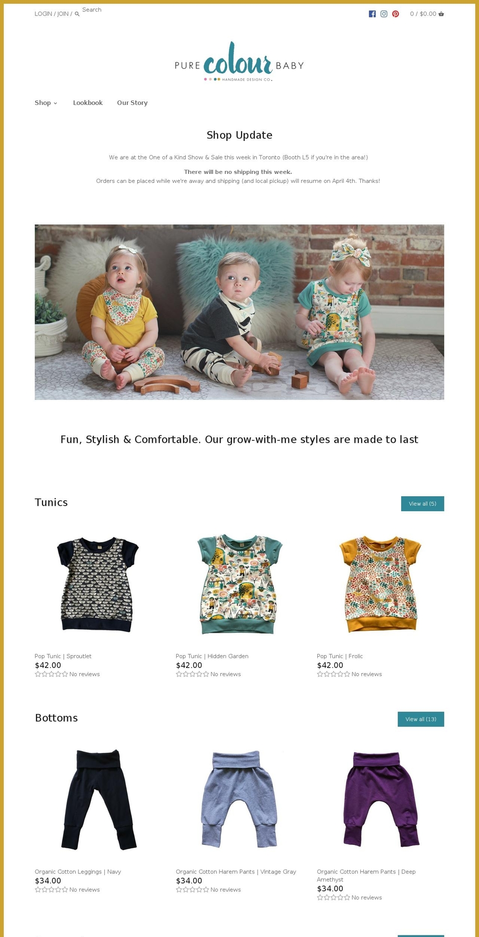 purecolourbaby.ca shopify website screenshot