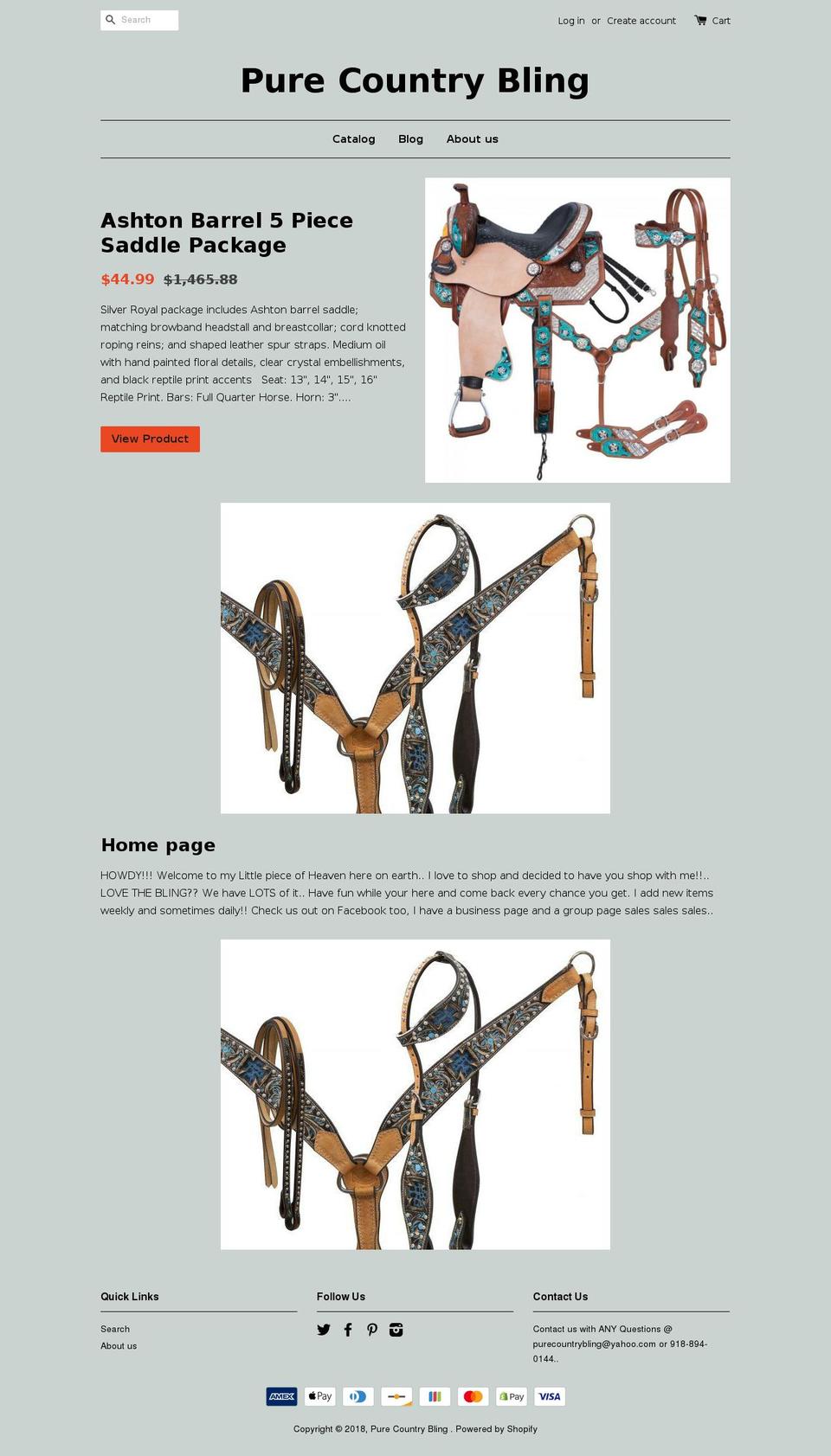 purecountrybling.com — Shopify storefront screenshot