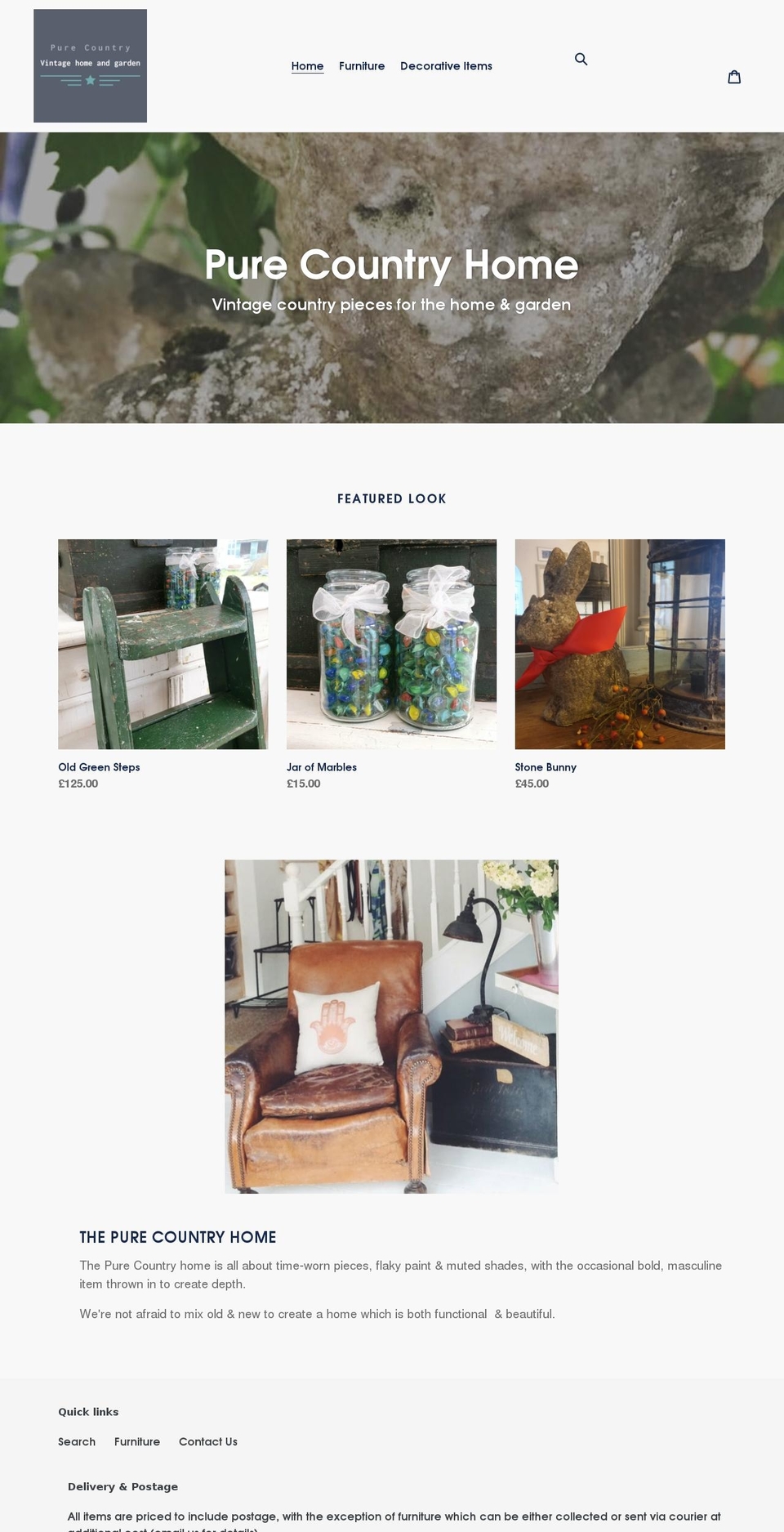 purecountryhome.com shopify website screenshot