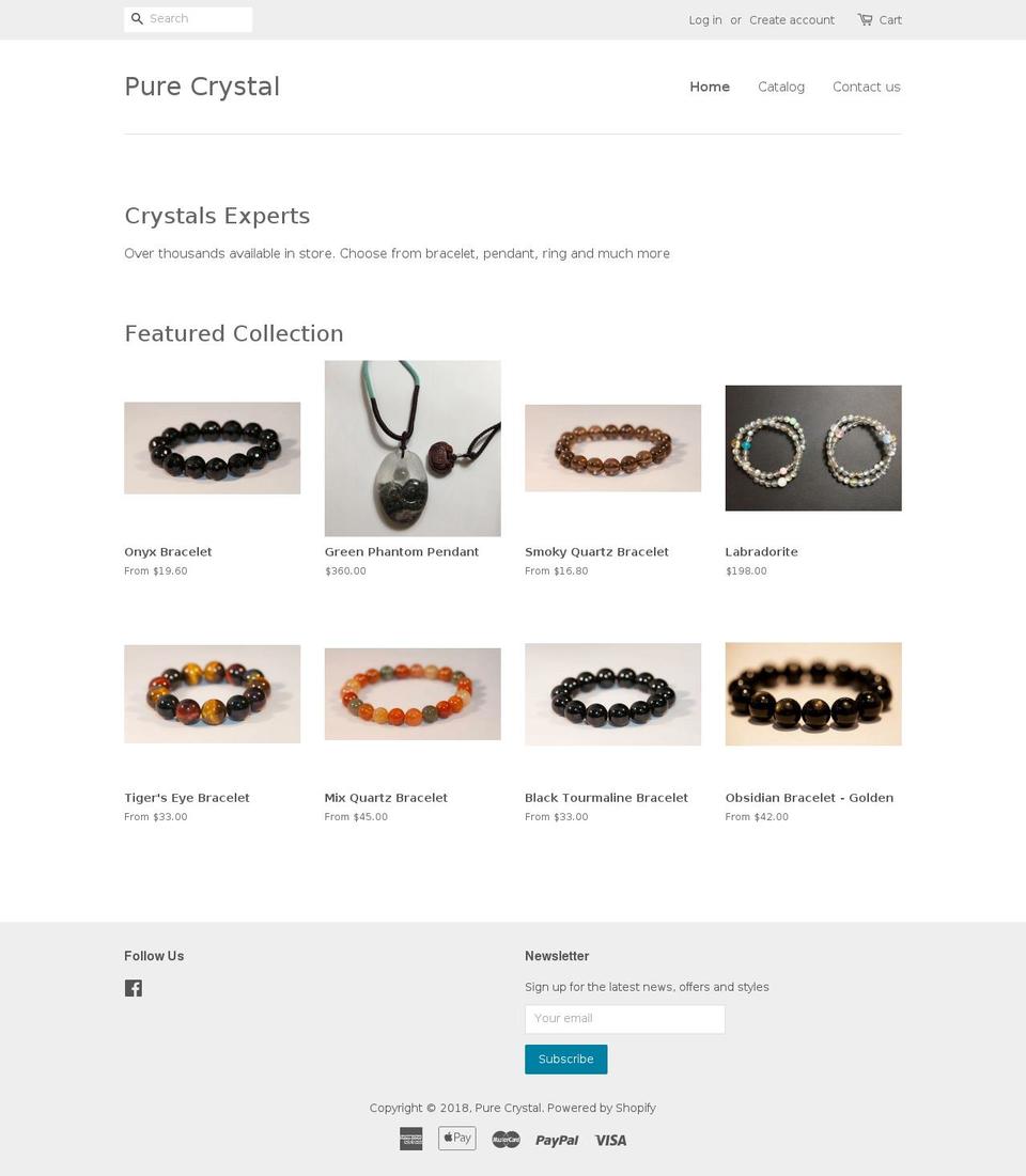 purecrystal.com.au shopify website screenshot