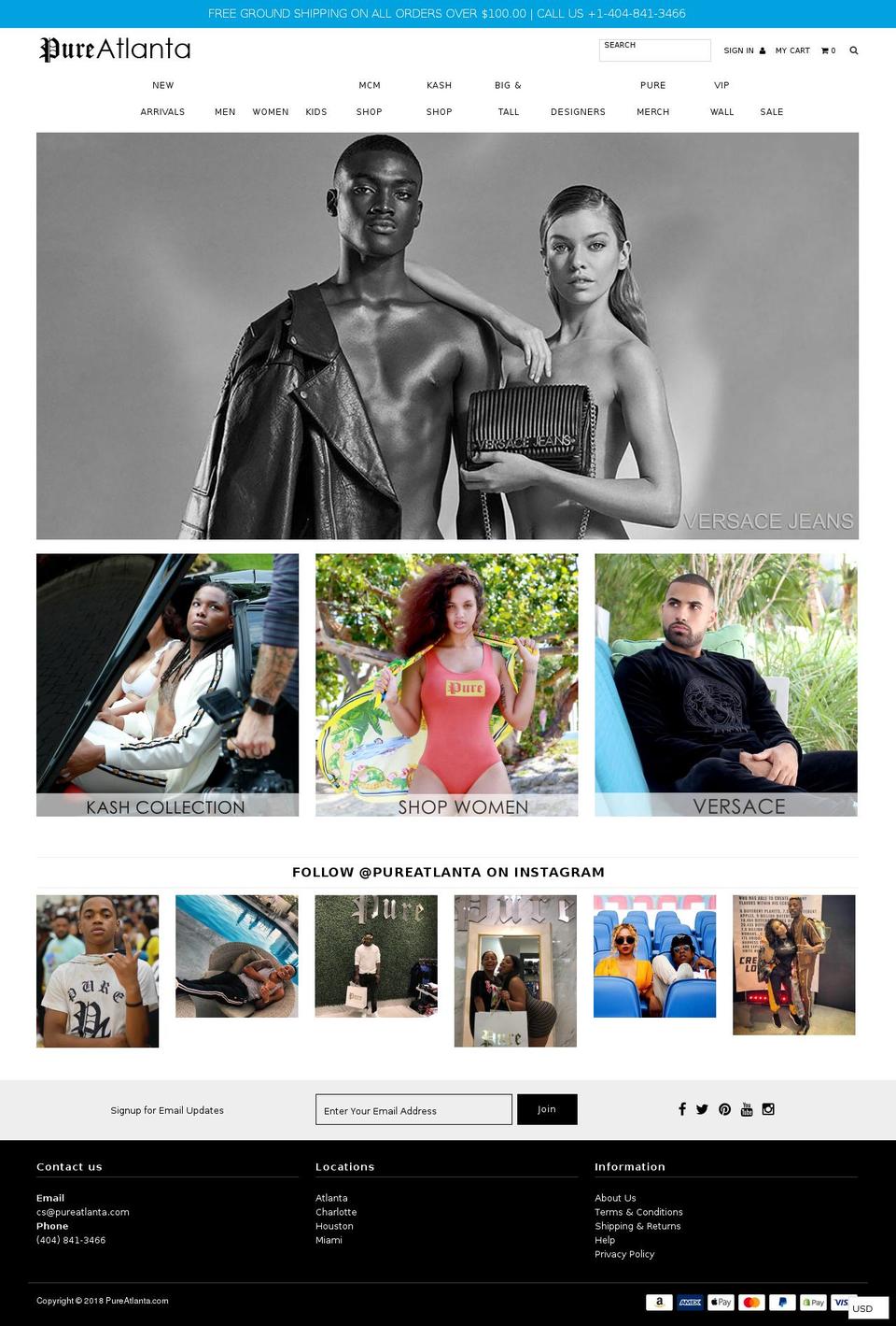 puredenimatlanta.com — Shopify storefront screenshot
