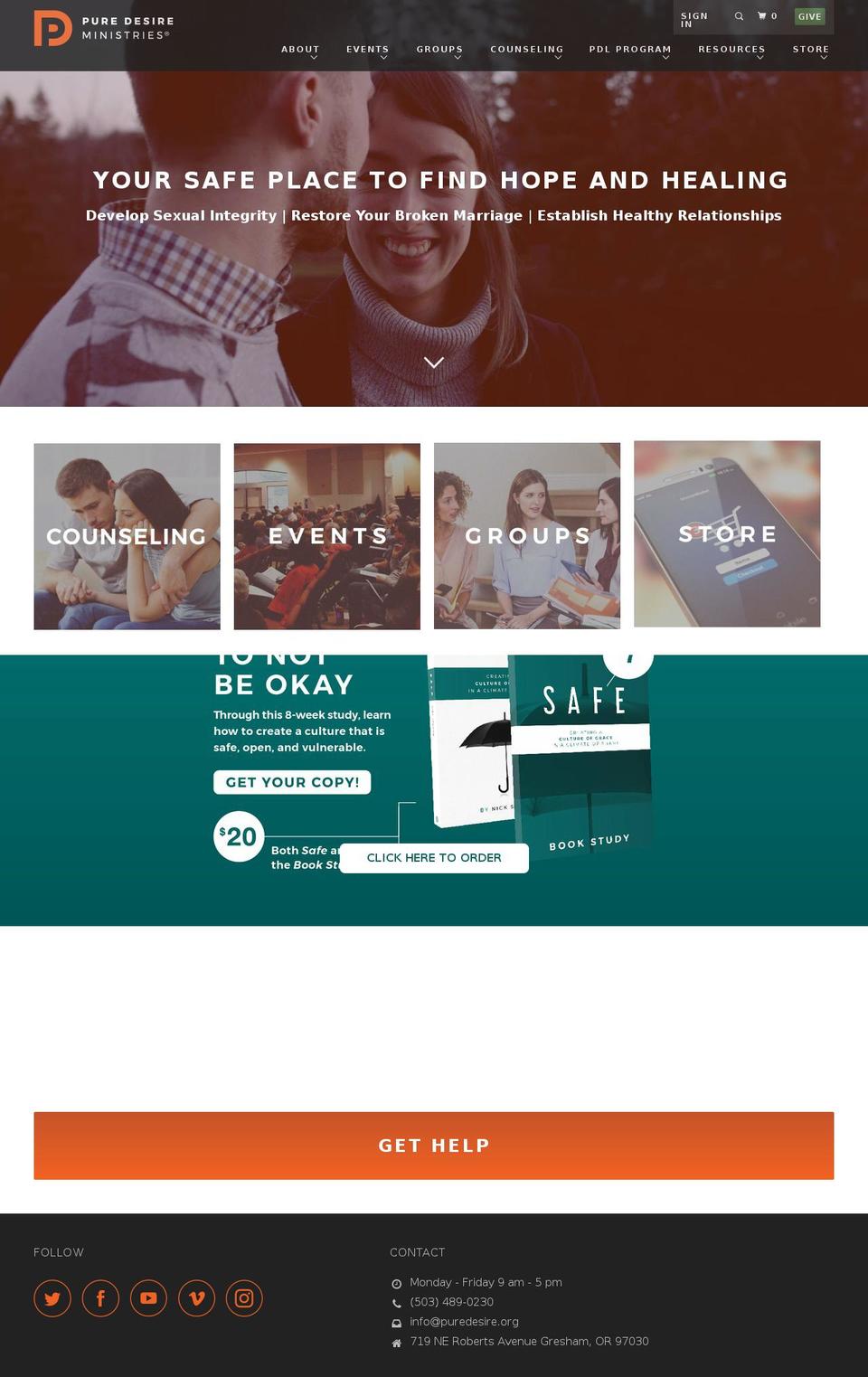 puredesire.net shopify website screenshot