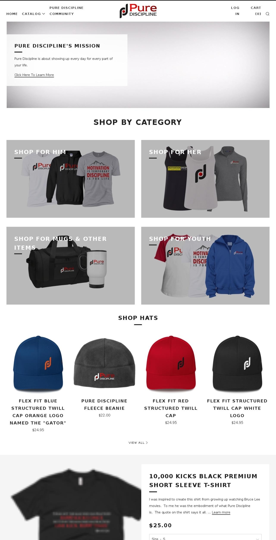 puredisciplineapparel.com shopify website screenshot
