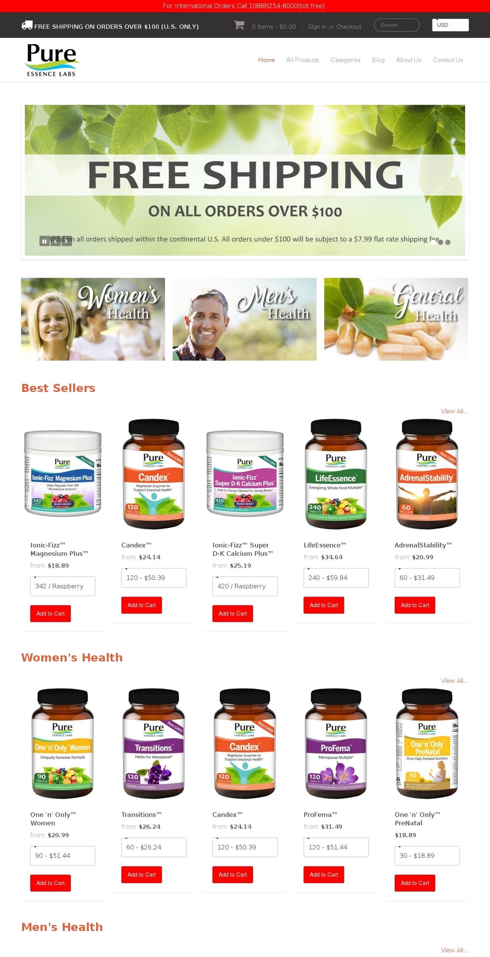 pureessencelabs.com shopify website screenshot