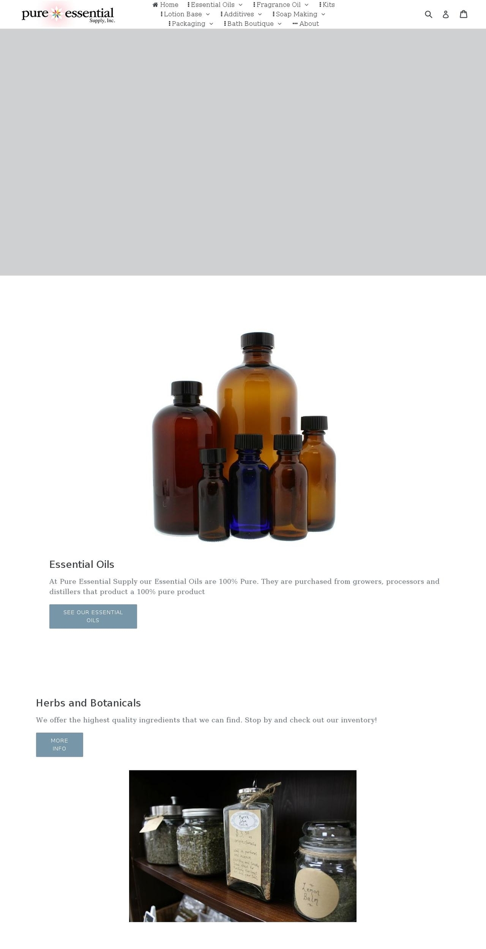 pureessential.us shopify website screenshot