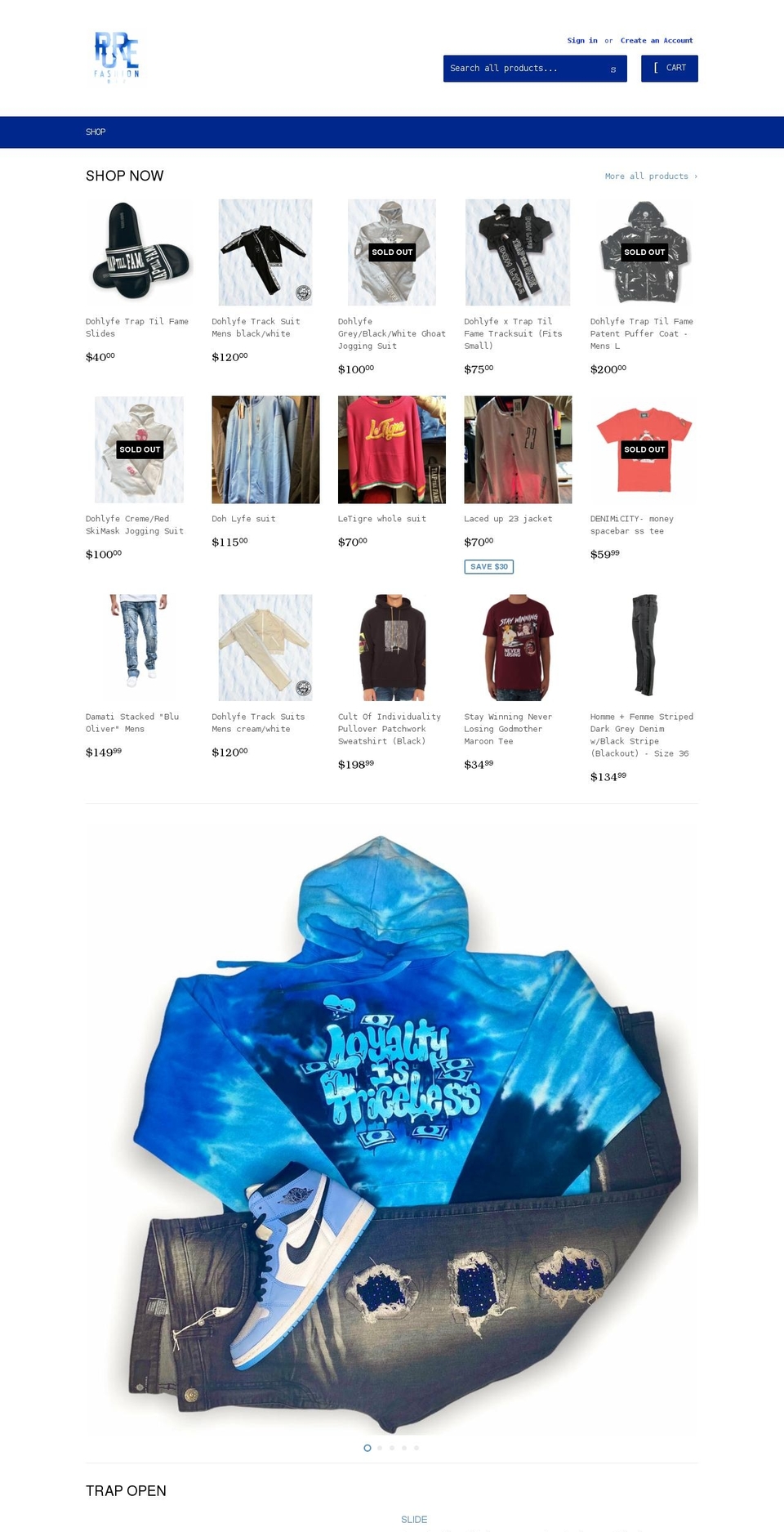 purefashion812.com shopify website screenshot