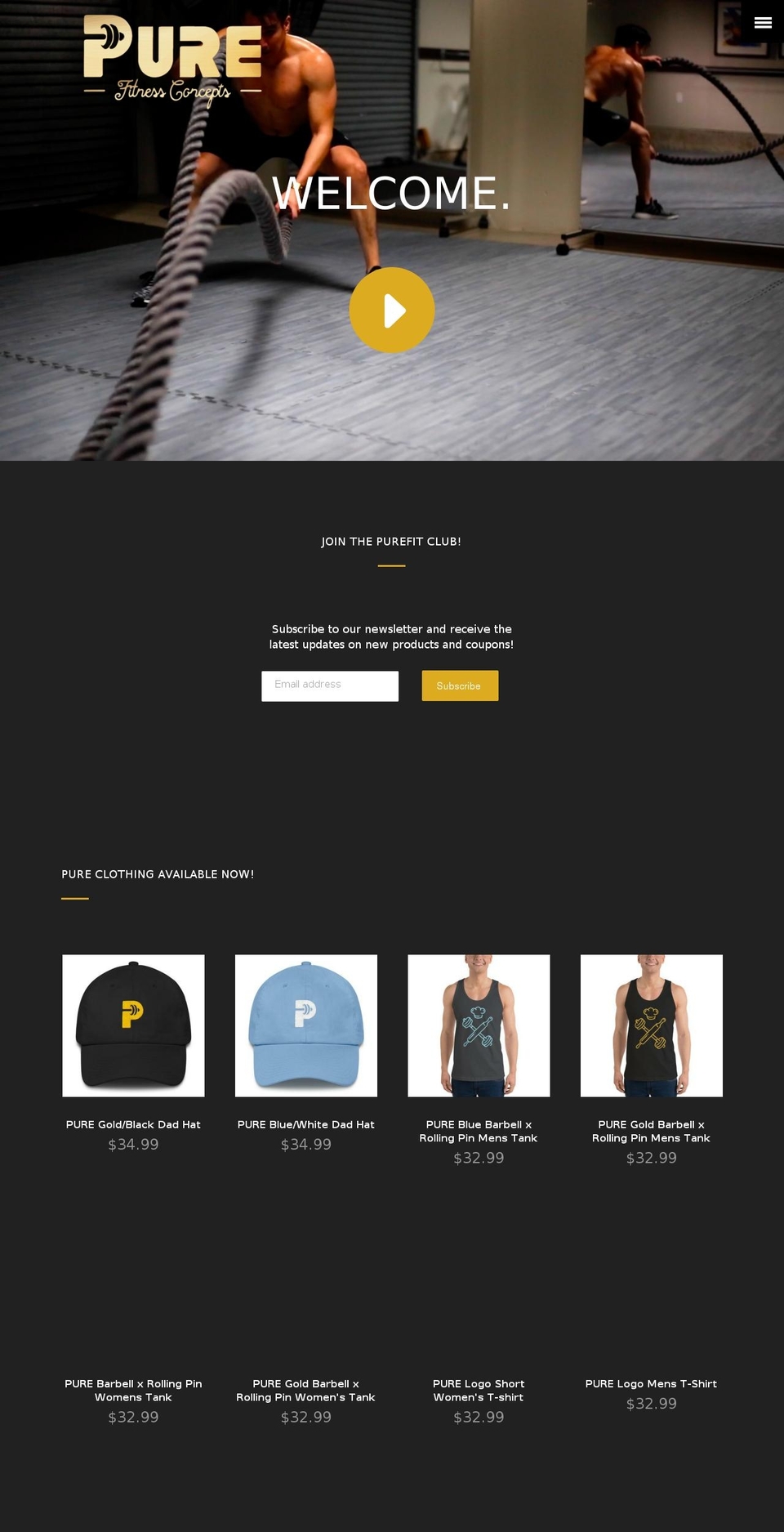 purefitnessconcepts.com — Shopify storefront screenshot