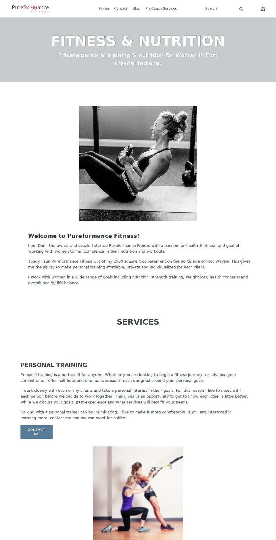 pureformfit.com — Shopify storefront screenshot