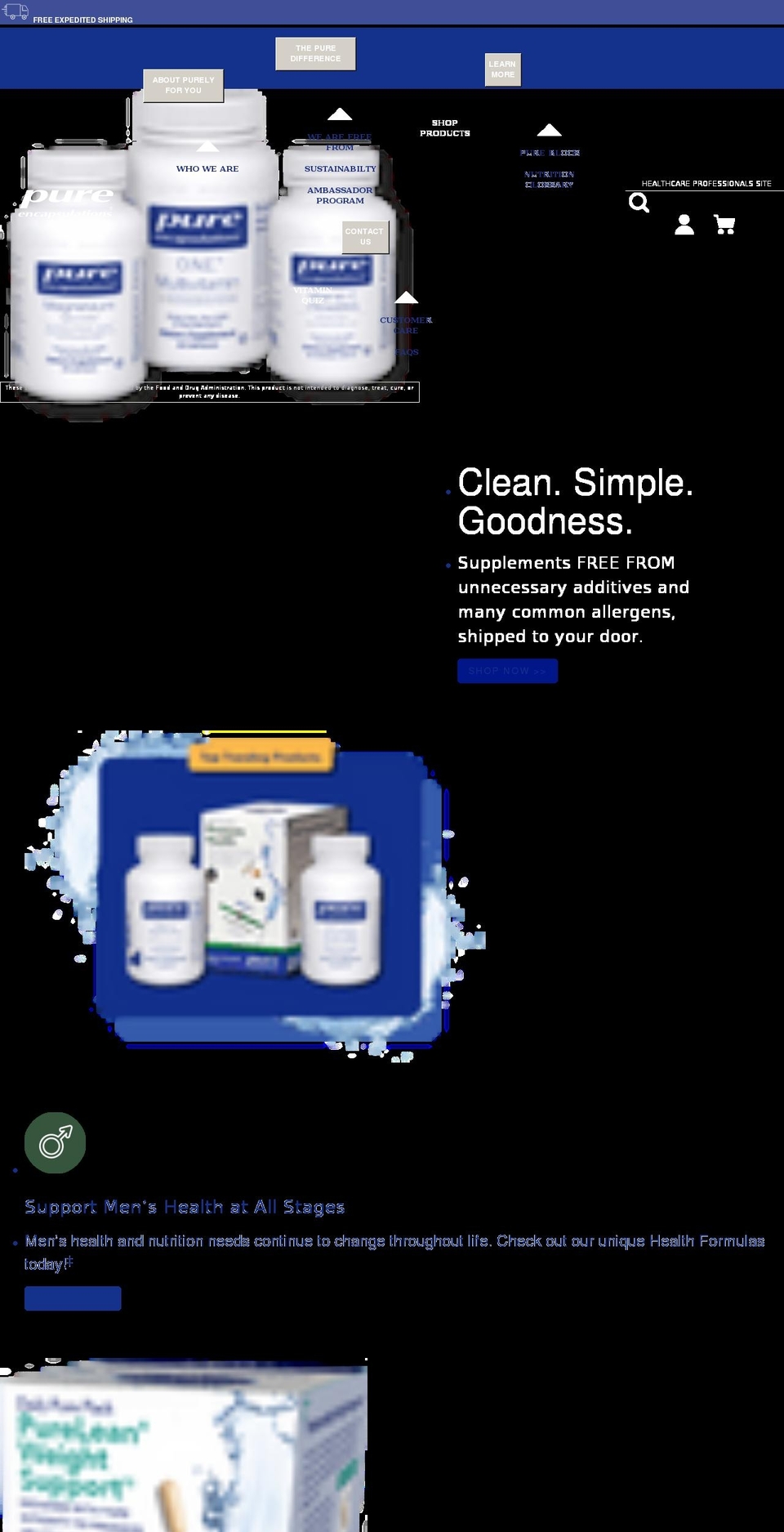 pureforyou.com shopify website screenshot