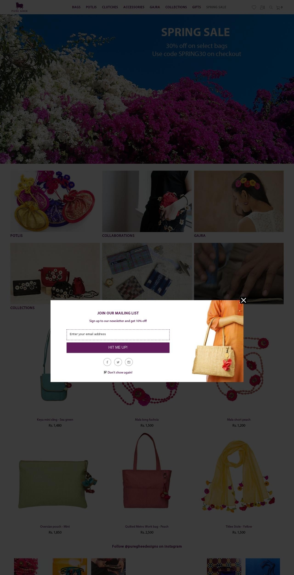 Ajrak Bags Shopify theme site example puregheedesigns.com