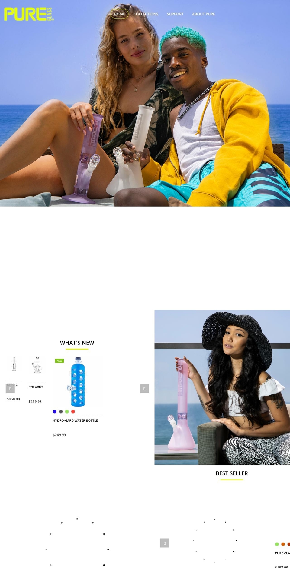 pureglassinc.com shopify website screenshot