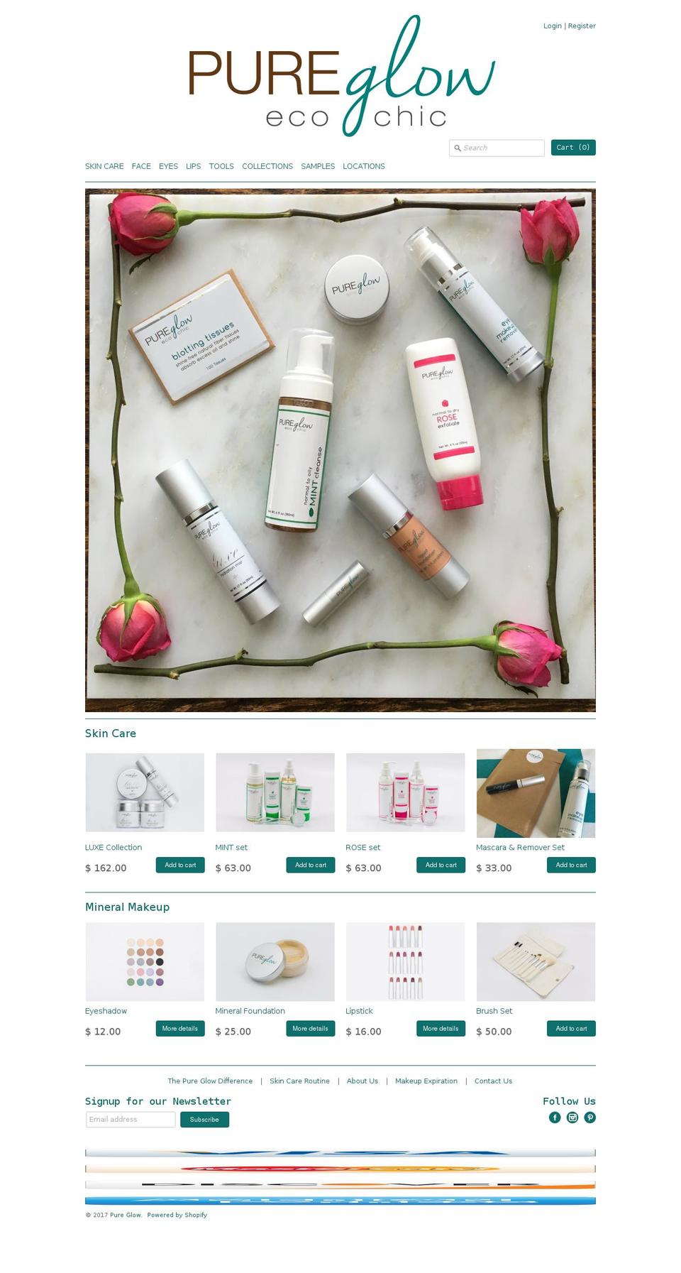 pureglowecochic.com shopify website screenshot