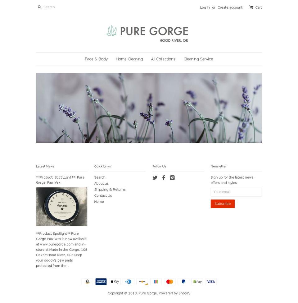 puregorgecleaning.com — Shopify storefront screenshot