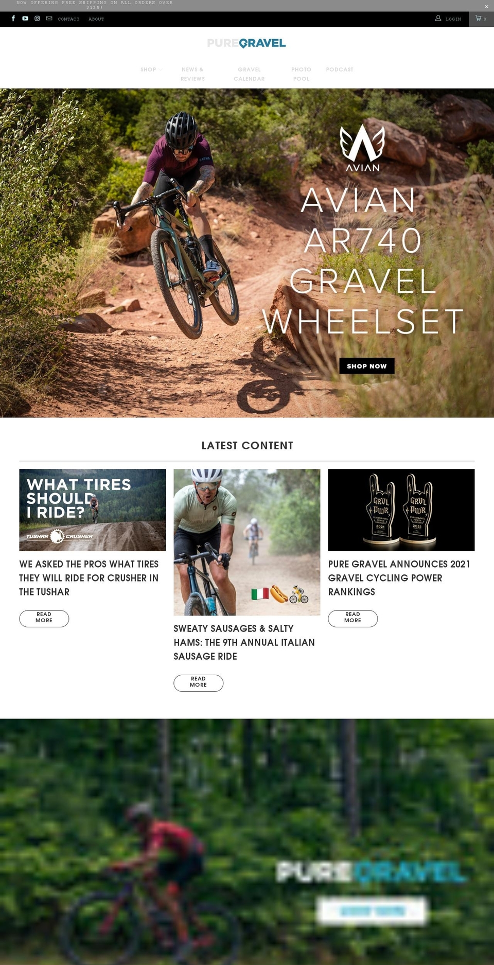 puregravel.com shopify website screenshot