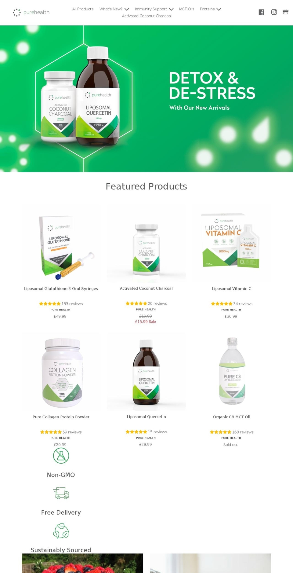purehealth-supplements.com shopify website screenshot