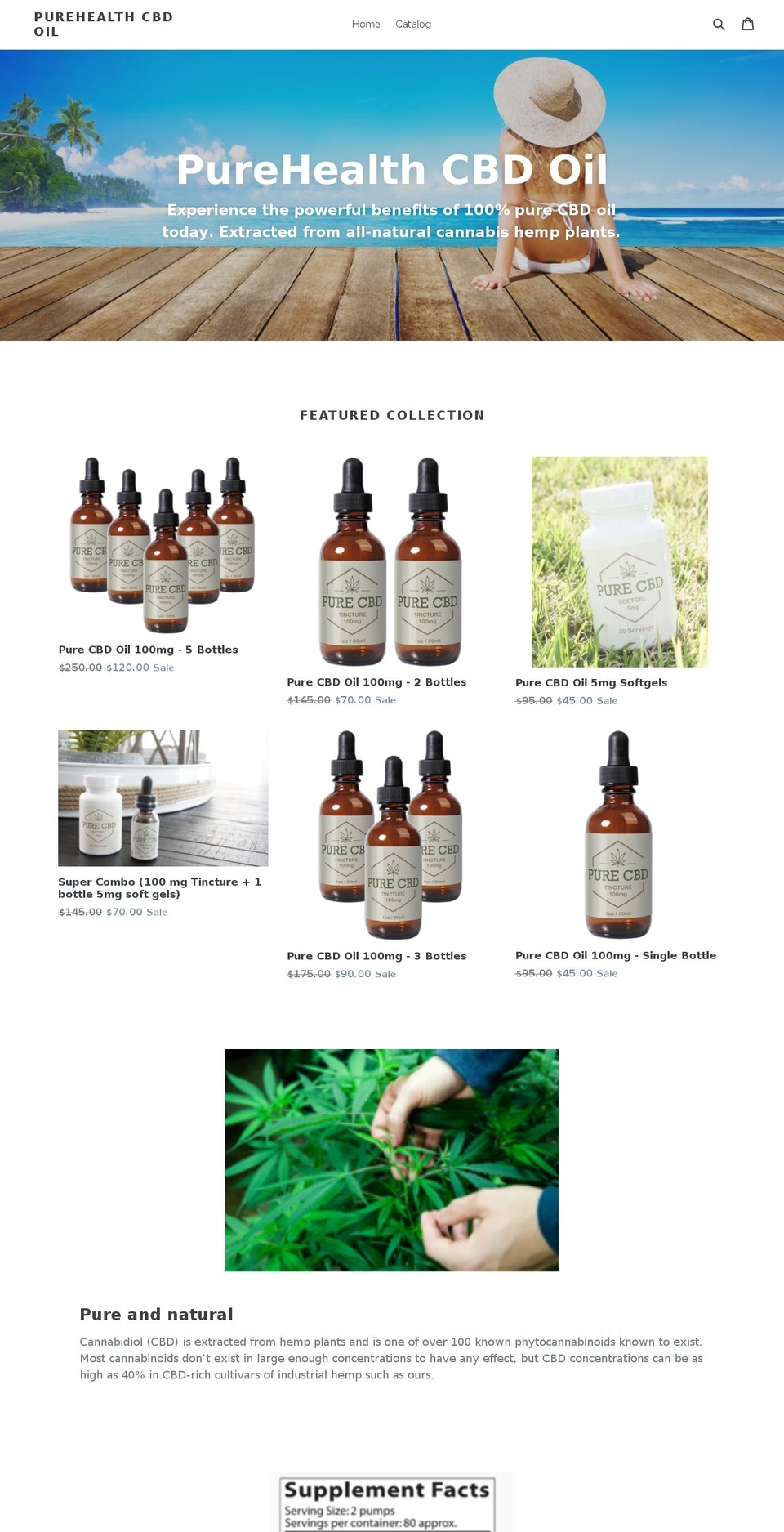 purehealthcbdoil.com shopify website screenshot