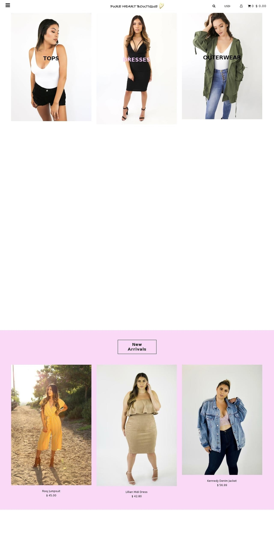 pureheartboutique.com — Shopify storefront screenshot