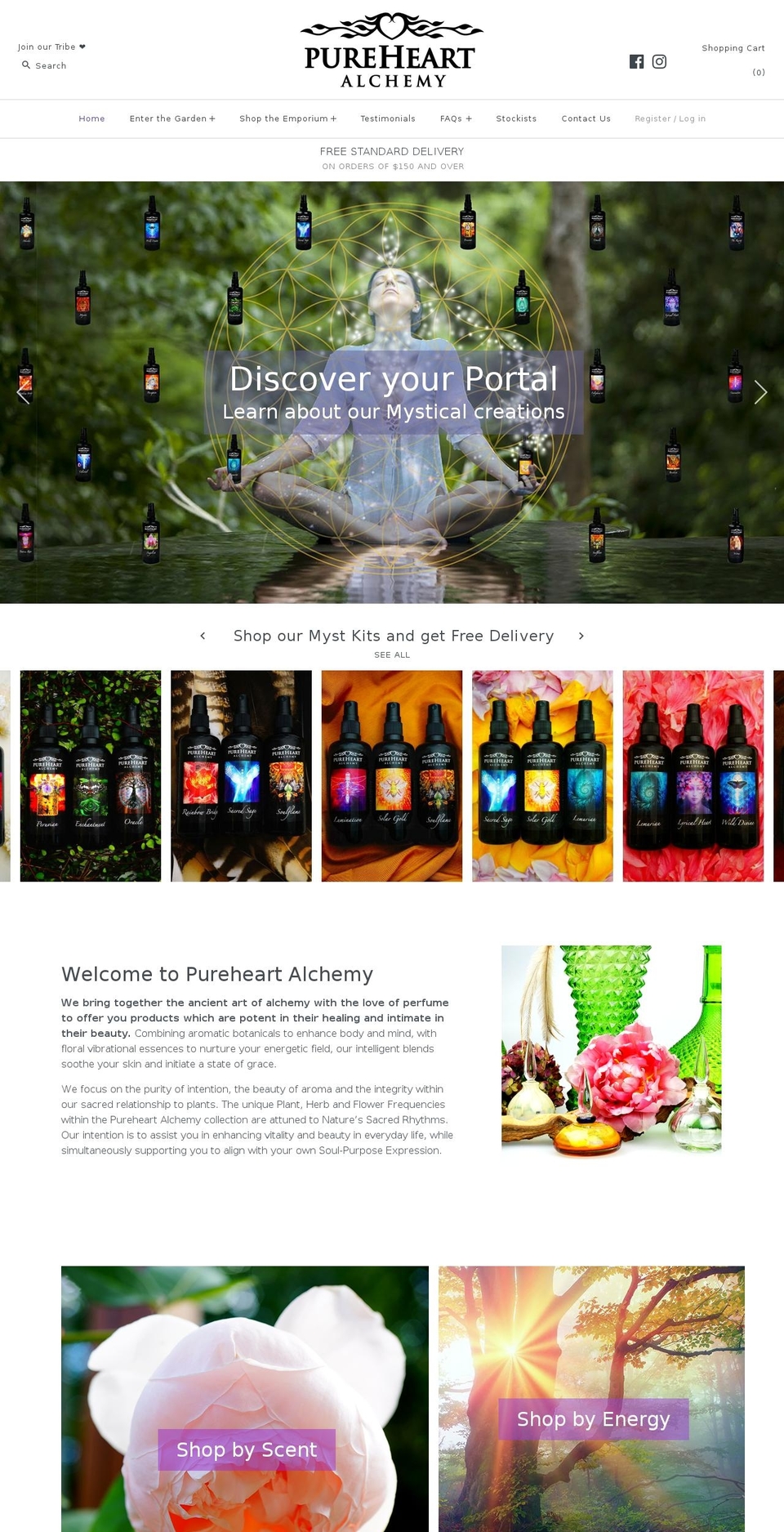 pureheartmysts.com shopify website screenshot