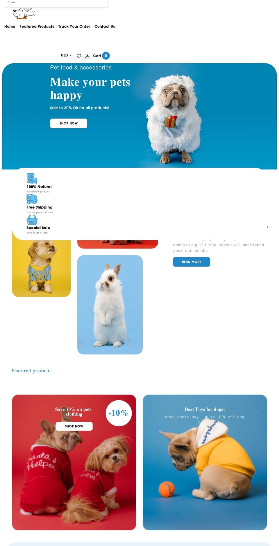 Pets theme Shopify theme site example pureheartpets.com