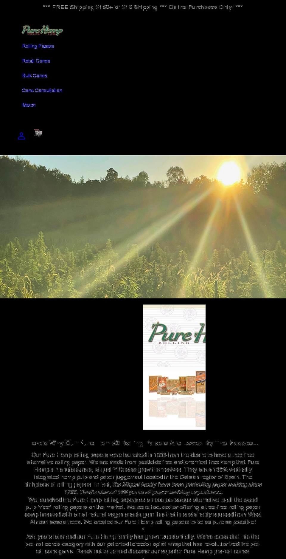 purehemp.com shopify website screenshot