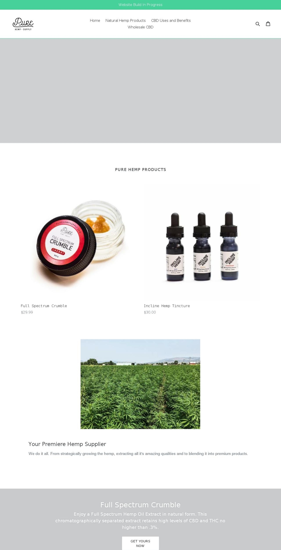 purehempsupply.com — Shopify storefront screenshot