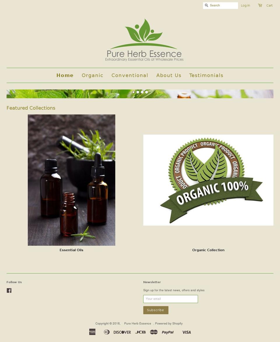 pureherbessence.com — Shopify storefront screenshot