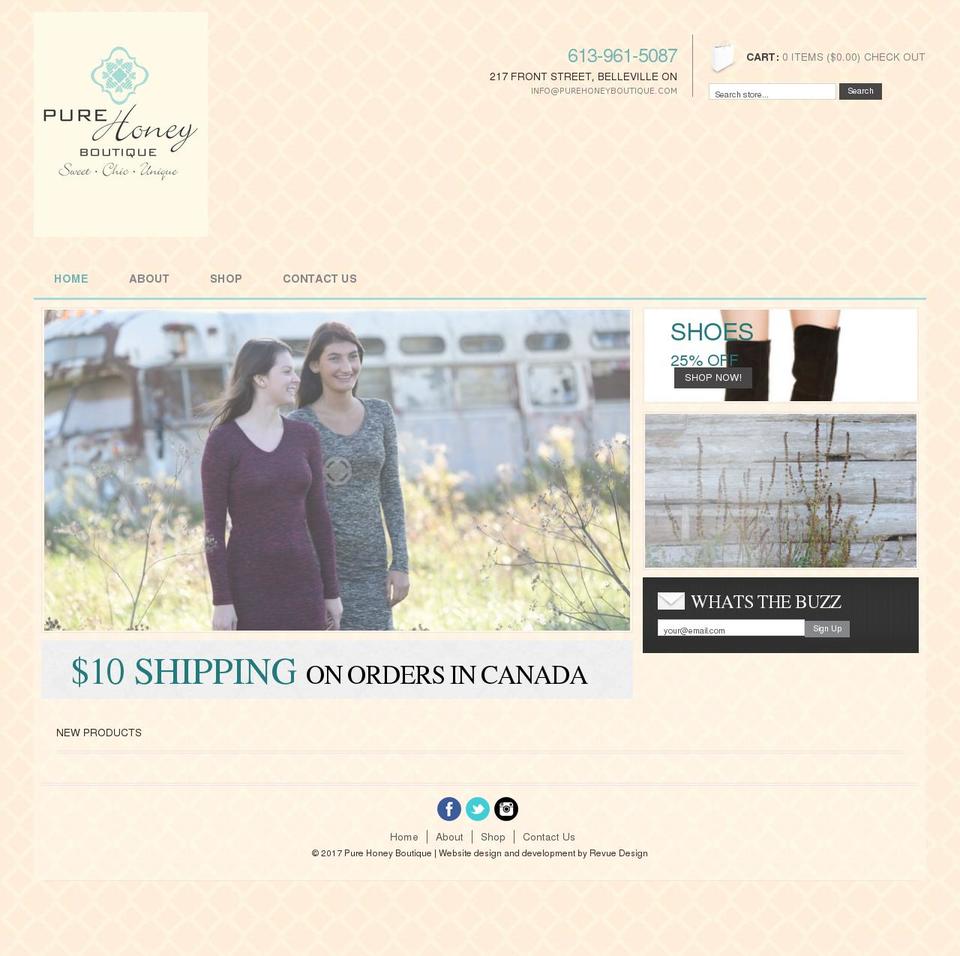 Lingerie Shopify theme site example purehoneyboutique.ca