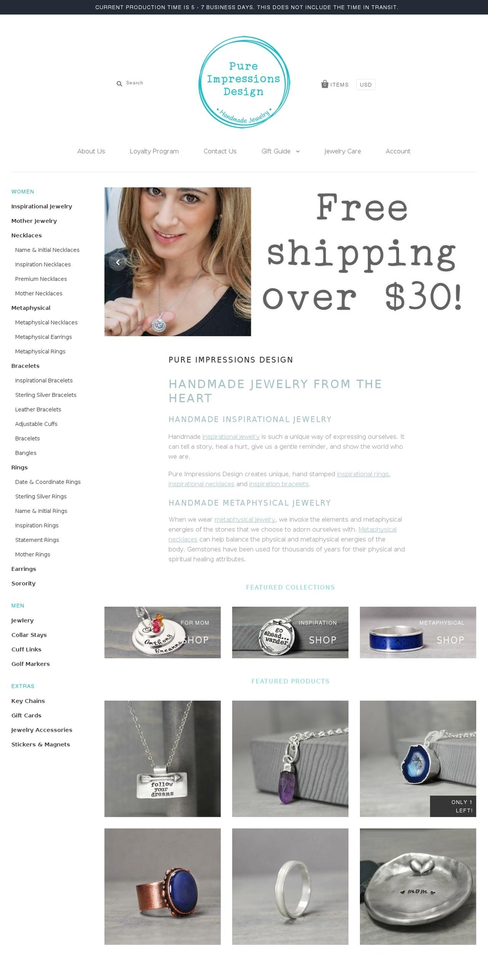 pureimpressionsdesign.com shopify website screenshot