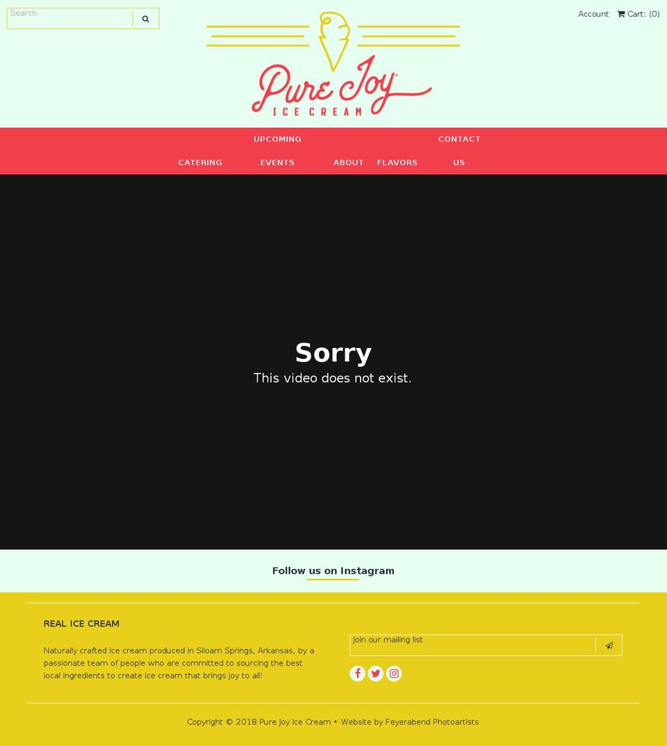 purejoyicecream.com shopify website screenshot