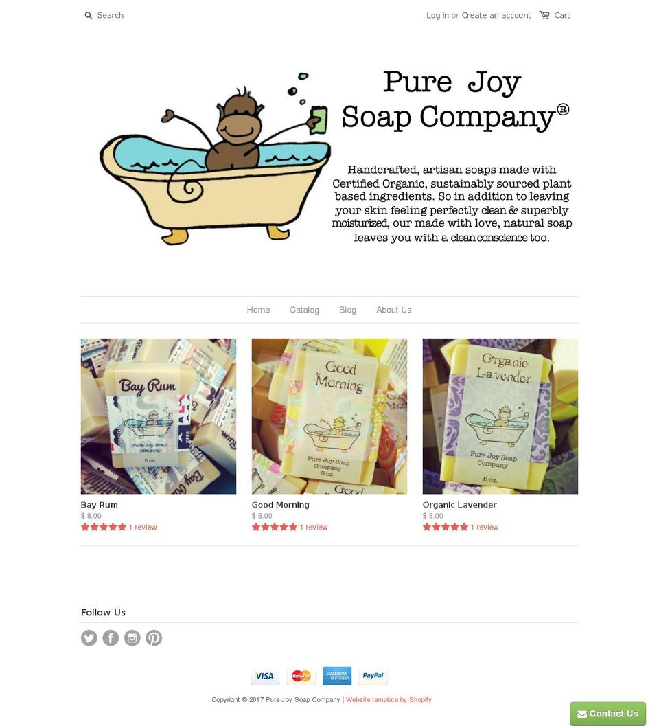purejoysoap.com shopify website screenshot