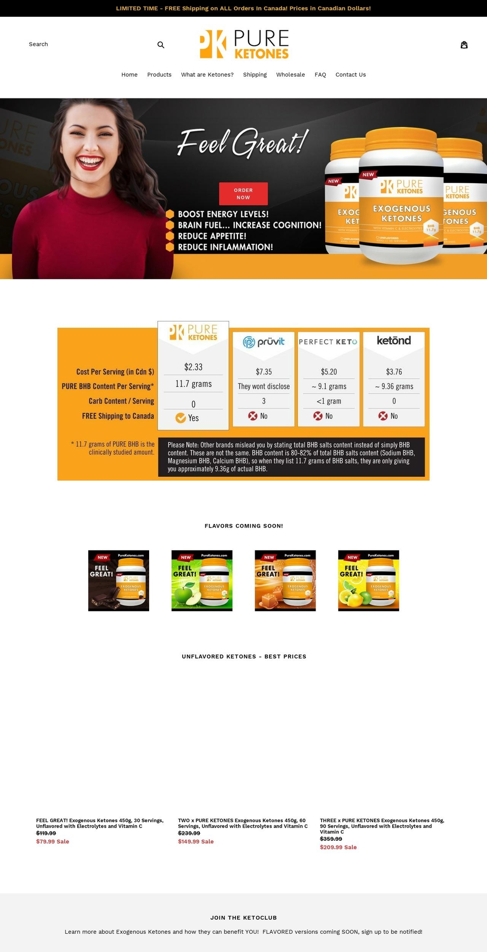 pureketones.com — Shopify storefront screenshot