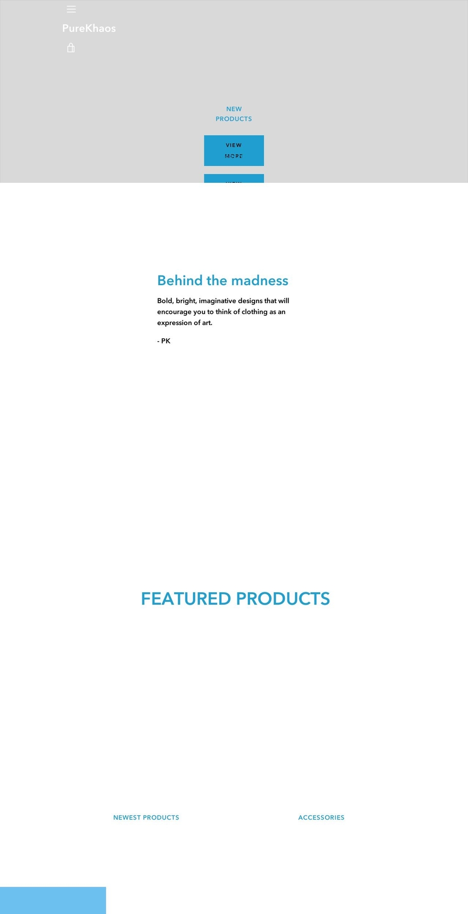 purekhaos.com — Shopify storefront screenshot