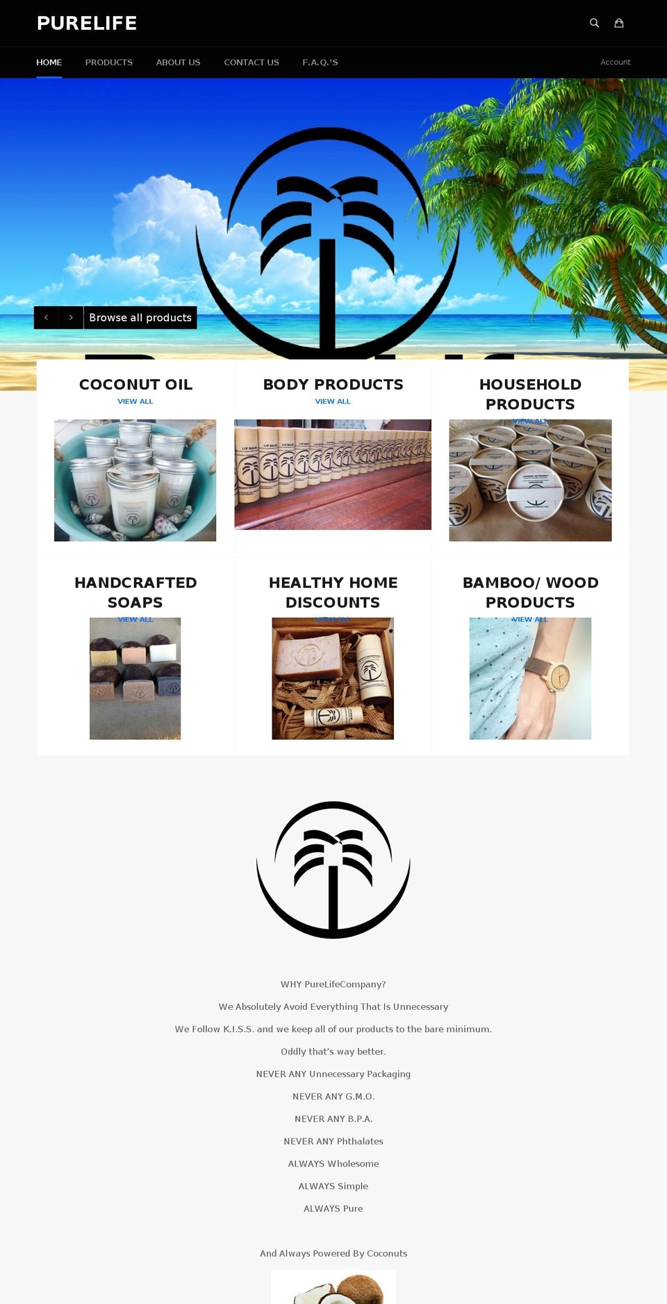 purelifecompany.us shopify website screenshot