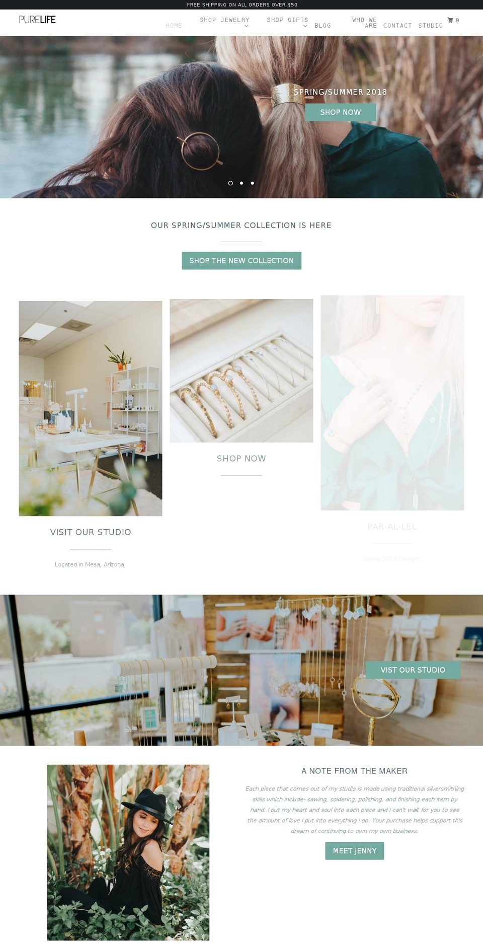 purelifejewelry.com shopify website screenshot