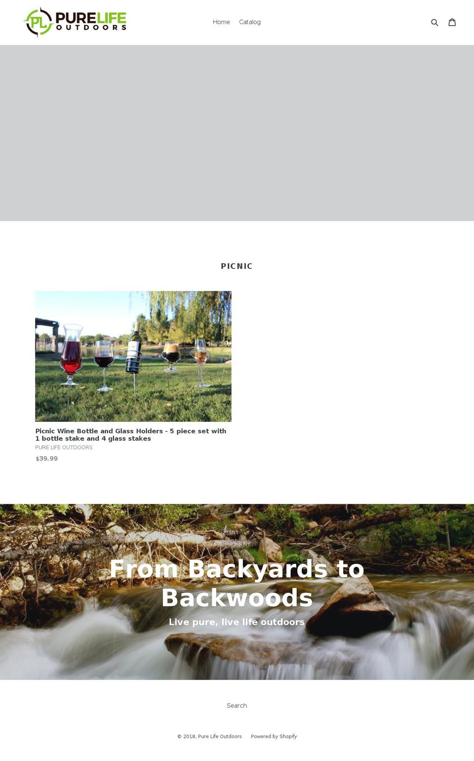 purelifeoutdoors.com — Shopify storefront screenshot