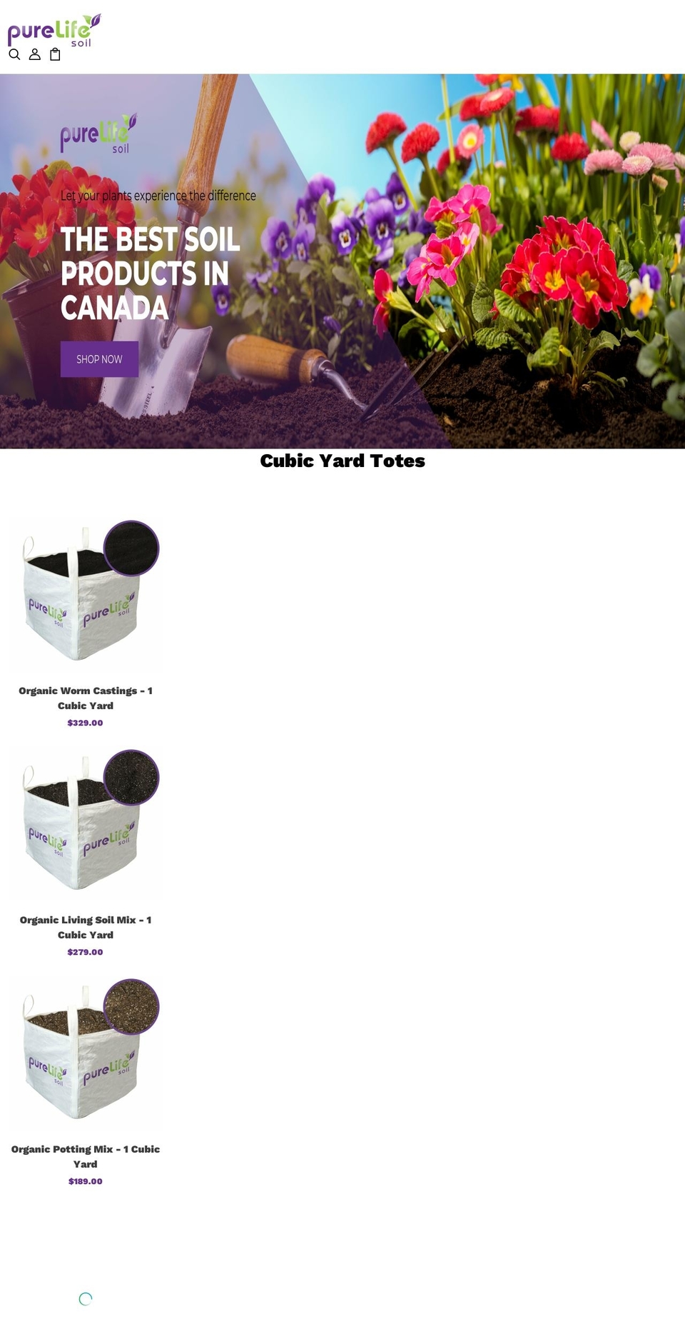 purelifesoil.com shopify website screenshot