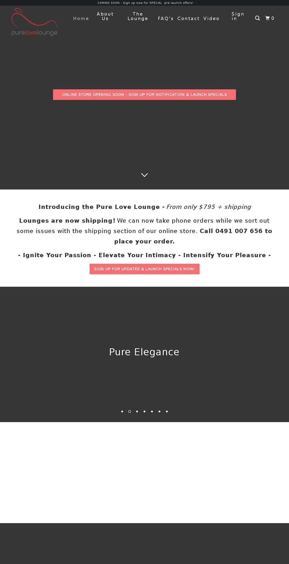 purelovelounge.com — Shopify storefront screenshot