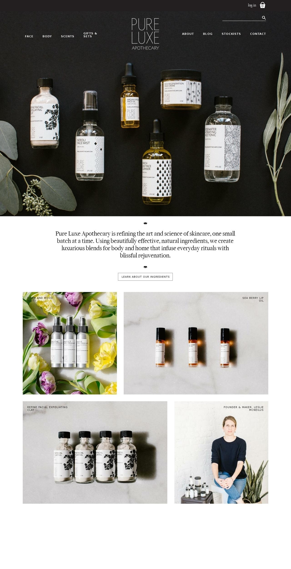 pureluxeapothecary.com shopify website screenshot