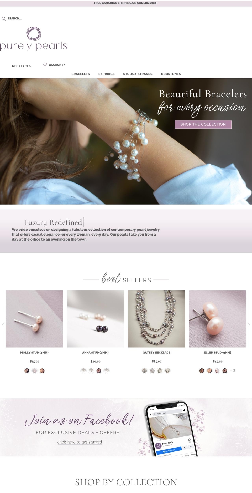 purely-pearls.com shopify website screenshot