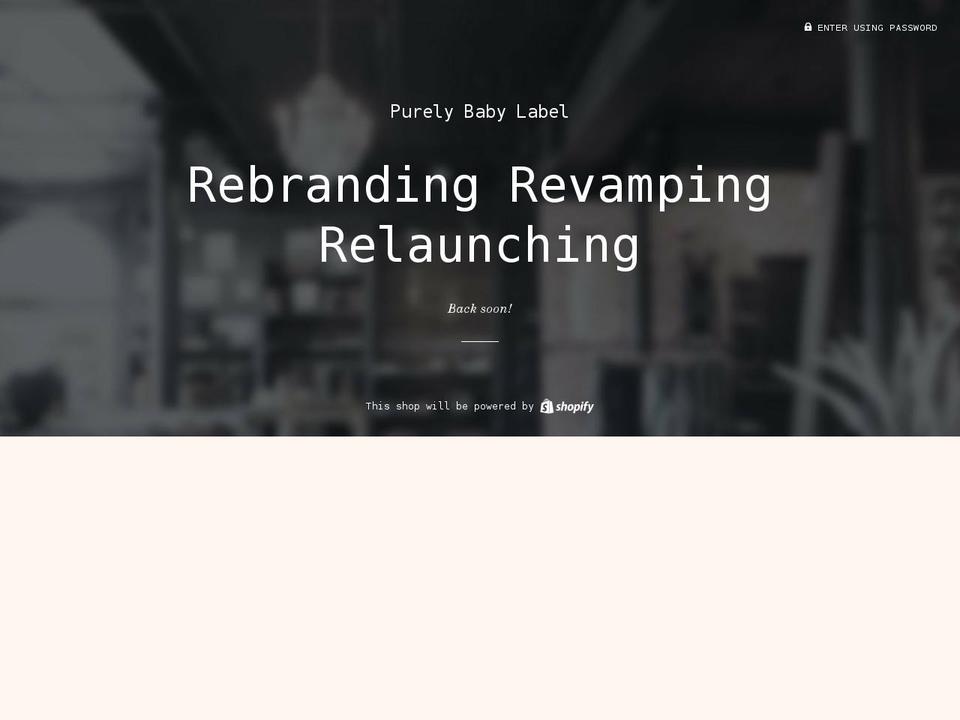 purelybabylabel.com shopify website screenshot