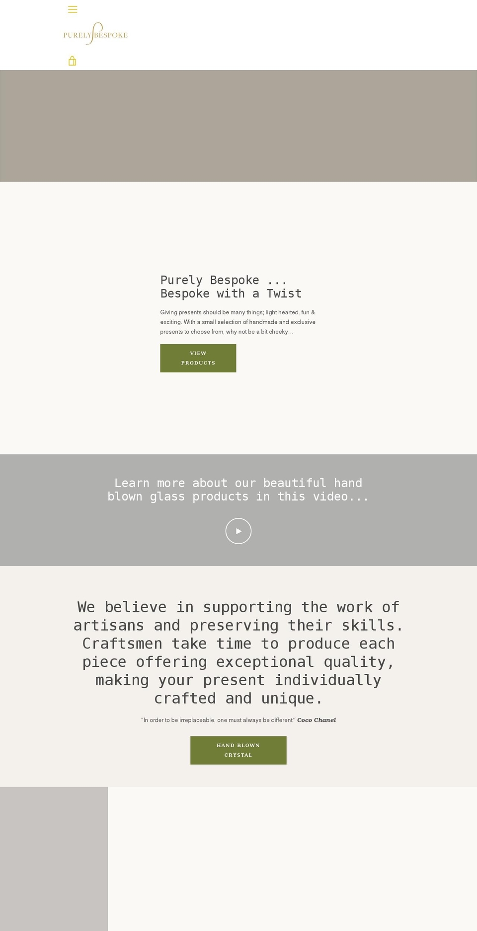 purelybespoke.com shopify website screenshot