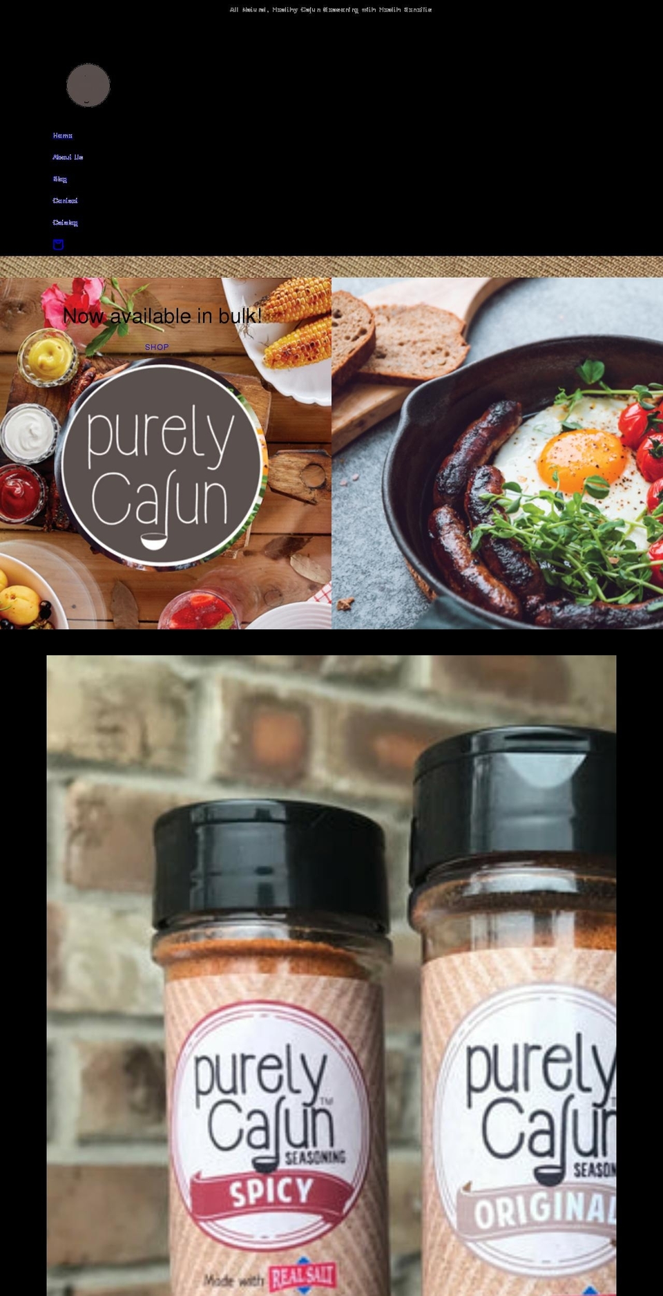 purelycajun.com shopify website screenshot