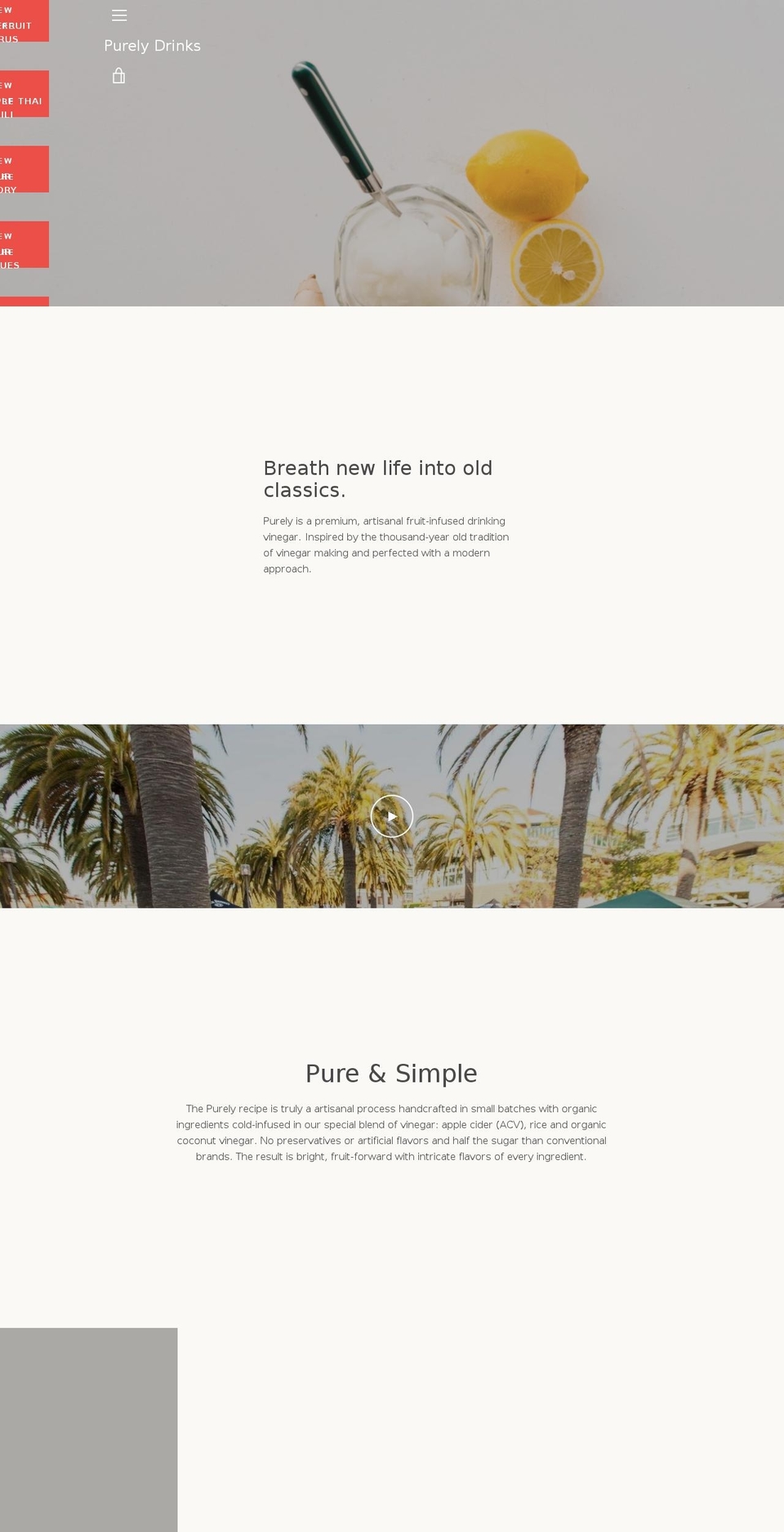 purelydrinks.com shopify website screenshot