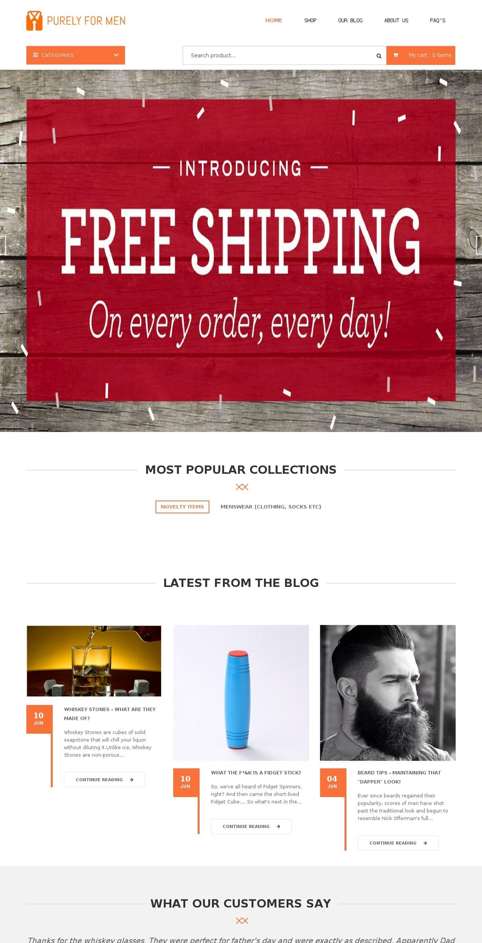 purelyformen.com — Shopify storefront screenshot
