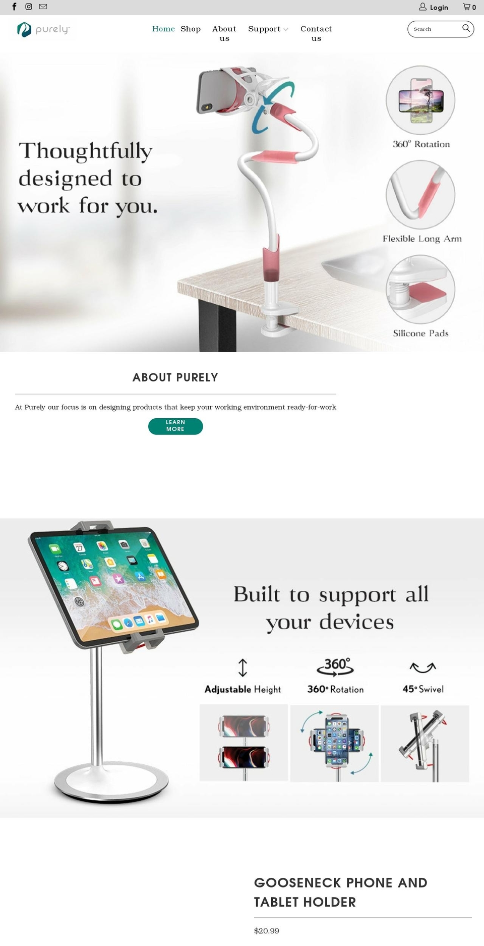 purelyinnovations.com shopify website screenshot