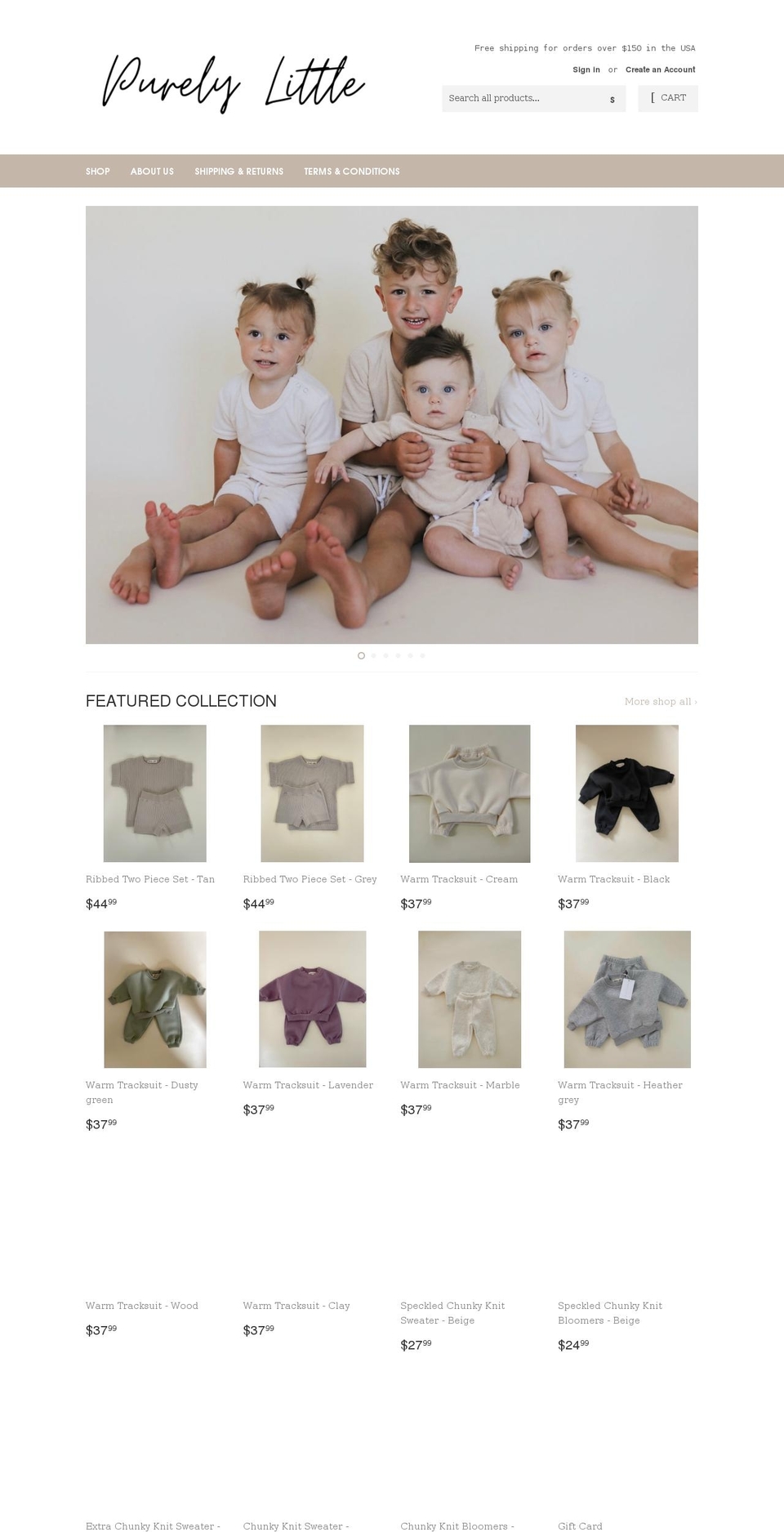 purelylittle.com shopify website screenshot