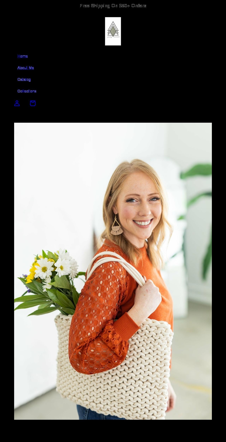 purelymacrame.com shopify website screenshot