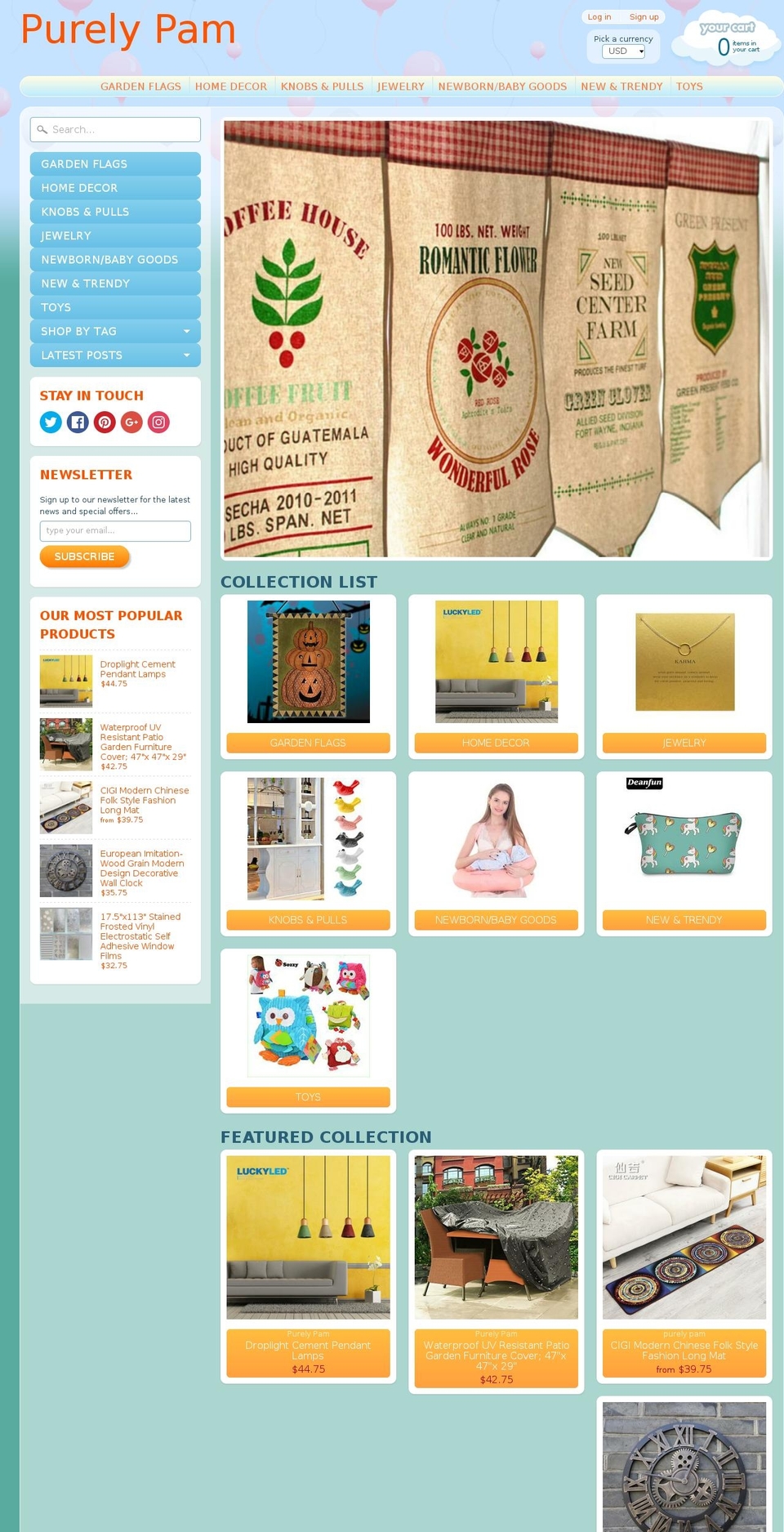 purelypam.net shopify website screenshot