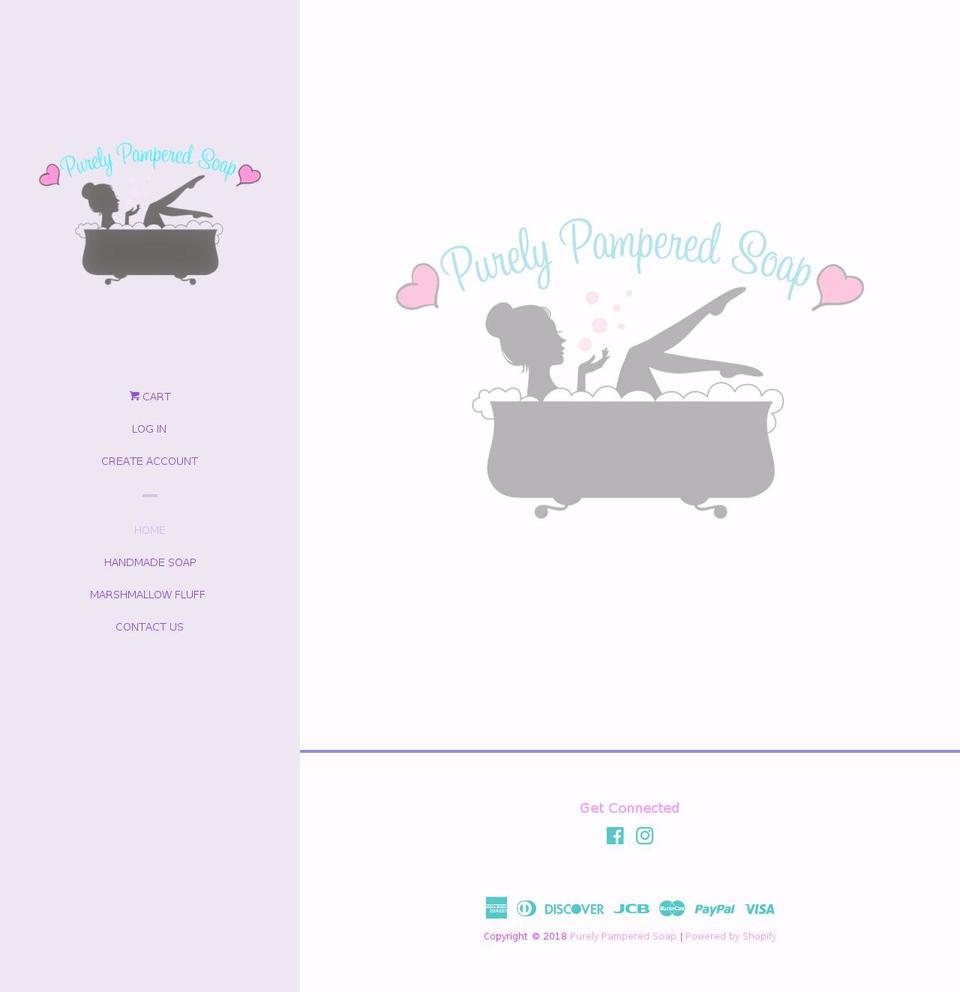 purelypamperedsoap.com shopify website screenshot