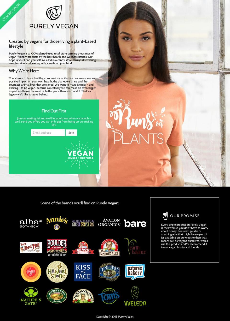 purelyvegan.com shopify website screenshot